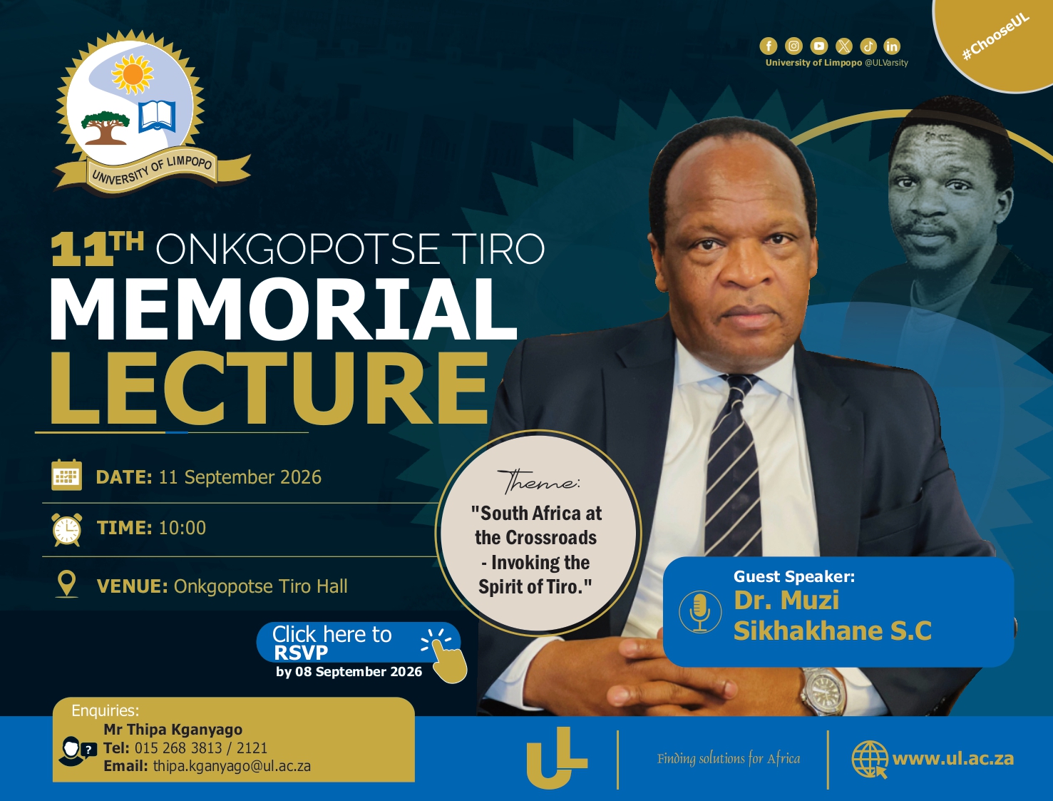The 11th Onkgopotse Tiro Memorial Lecture